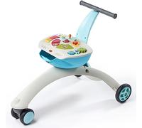 Tiny Love 5-in-1 Here I Grow, Primi passi e cavalcabile, triciclo bambini 1 anno, Freno di sicurezza, Centro attività con suoni e luci, 5 modalità di gioco, per bambini 6 mesi - 3 anni, colore Azzurro
