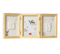 Tiny Love Doppia Cornice Impronte Neonato, Impronta Mani e Piedi Neonati, Kit impronte neonato, Testato Dermatologicamente, Idea Regalo Neonato, Regalo Nascita, Tiny Creations, colore Legno