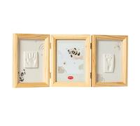 Tiny Love Doppia Cornice Impronte Neonato, Impronta Mani e Piedi Neonati, Kit impronte neonato, Testato Dermatologicamente, Idea Regalo Neonato, Regalo Nascita, Tiny Creations, colore Legno