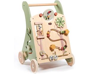 Tiny Love Walk Behind Carrello Primi Passi in Legno e Centro Attività Montessori, 12 Giochi Interattivi, Supporta Capacità Motorie e Sviluppo, Ruote Gommate Antiscivolo, 18+ Mesi, Boho Chic