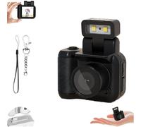 Tiny Nostalgic Camera, Mini Camera with LED Flash, Retro Snap Camera, Mini Camera Keychain, Mini Vintage Keychain Camera, 1080P Hd Mini Camera with LED Flash Light (32G,Nero)