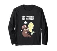Tiny Otter Big Dreams Lontra Amante Fauna Selvatica Maglia a Manica