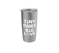 Tiny Paws Big Love Bicchiere termico in acciaio inox doppia parete