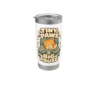 Tiny Paws Big Pause gatto pisolino relax Bicchiere termico in acciaio inox doppia parete