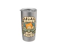 Tiny Paws Big Pause gatto pisolino relax Bicchiere termico in acciaio inox doppia parete