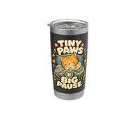 Tiny Paws Big Pause gatto pisolino relax Bicchiere termico in acciaio inox doppia parete