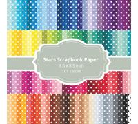 Tiny Stars Scrapbook Paper Book - 102 Colorful Double-Sided Sheets: Decorative Craft Paper Pad with Star Patterns for Scrapbooking, Cardmaking, Junk Journals, Collage & DIY Crafts