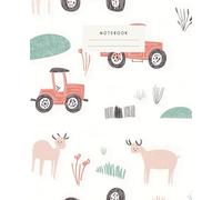 Tiny Tractors And Farm Animals Notebook: This notebook showcases a beautiful countryside theme with tractors, deer, and natural landscapes