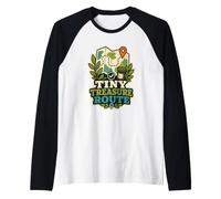 Tiny Treasure Route Mappa Bussola Percorso Maglia con Maniche Raglan