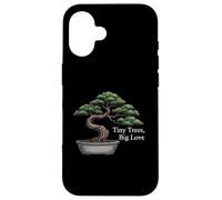 Tiny Trees Big Love Bonsai Tree Plant Lover Art Custodia per iPhone 16