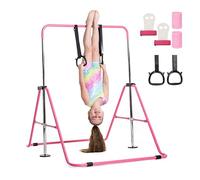 TINY TUMBLERS Parallele Ginnastica Artistica per Casa - Barra Ginnastica Bambini Regolabile in Altezza - Sbarra Ginnastica con Anelli e Impugnature - Attrezzo Ginnastica Interno