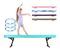 TINY TUMBLERS Trave Ginnastica Artistica per casa - Trave da Ginnastica Regolabile per Bambini - Attrezzo da Ginnastica avanzato - Trave Alta e Bassa - Rivestimento in Ecopelle Scamosciata, 5 Livelli