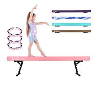 TINY TUMBLERS Trave Ginnastica Artistica per casa - Trave da Ginnastica Regolabile per Bambini - Attrezzo da Ginnastica avanzato - Trave Alta e Bassa - Rivestimento in Ecopelle Scamosciata, 5 Livelli