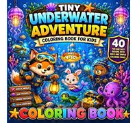Tiny Underwater Adventure Coloring Book for Kids Ages 4-10: 40 Fun and Easy Designs with Bold and Simple Coloring Pages