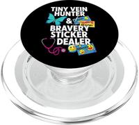Tiny Vein Hunter Bravery Sticker Dealer Pediatric Nurse PopSockets PopGrip per MagSafe