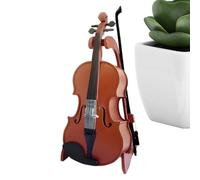 Tiny Violin, Mini Home Decor Musical Instrument, Decorative Display Cabinet Item, Bookshelf Ornament, Accessory for Collectors and Enthusiasts, 3.94x1.57x0.79 Inches