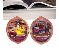 Tiny World Inside Walnuts - Biblioteca Casa in miniatura con guscio fai-da-