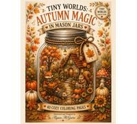 Tiny Worlds: Autumn Magic in Mason Jars: A Cozy Fall Coloring Book Filled with Whimsical Mason Jar Worlds, Woodland Charm, and Relaxing Autumn Scenes