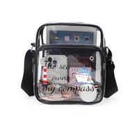 TINYAT Borsa a tracolla trasparente da uomo, approvata dallo stadio, borsa a tracolla trasparente con tracolla regolabile, T560, 560 navi