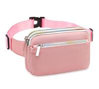 TINYAT Marsupio da donna alla moda, con 3 tasche con cerniera, marsupio casual, per viaggi, escursionismo, ciclismo, TY2016, rosa