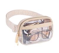 TINYAT Marsupio trasparente Marsupio trasparente Marsupio per le donne Stadio Approvato Impermeabile Fanny Pack Vedere Attraverso PVC Crossbody Purse, Cachi/216572