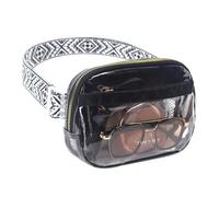 TINYAT Marsupio trasparente Marsupio trasparente Marsupio per le donne Stadio Approvato Impermeabile Fanny Pack Vedere Attraverso PVC Crossbody Purse, Nero/216572
