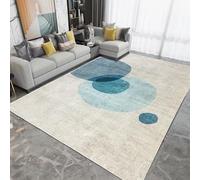 Tinyboy-hbq Tappeto da Salotto a Pelo Corto Moderno dal Design Geometrico - Decorativo Antiscivolo per Camera da Letto - Grande (200 * 250cm, Azzurro/Beige)
