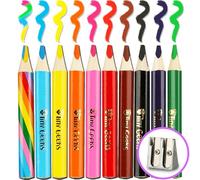 TinyGeeks Matite Colorate Jumbo - NUOVO -10 Matite Colorate per Bambini e Matita Arcobaleno Extra + Temperamatite + Perfetto per i giovani scolari + Raccomandato dagli Insegnanti