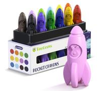 TinyGeeks Rocket Crayons 12 Pastelli Bambini 3 Anni, Crayon per 3-8