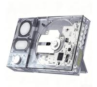 [Tinyl Split] Lettore CD 3 in 1 completamente nuovo e aggiornato, altoparlante Bluetooth rimovibile e lettore CD, portatile, ricaricabile, per la casa come regalo (bianco trasparente)