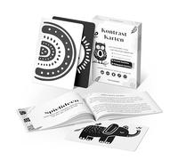 TINYLEARNER Montessori carte a contrasto, storie e idee di gioco, carte per bambini, 30 motivi dipinti a mano, promuove lo sviluppo, giocattolo per lo sviluppo del cervello neonato, regalo per 0-3