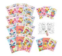 TINYMILLS Libri da colorare con fate magiche per bambini con 12 libri da colorare e 48 pastelli a cera, bomboniere per feste di compleanno, riemp