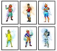 TinyMollo Battle Royale Videospiel-Poster für Jungenzimmer - Skin a tema giocatore per Wanddekoration - ungerahmtes Set von 6 Drucken, 20,3 x 25,4 cm, Spielzimmer, Geburtstagsfeier Dekoration