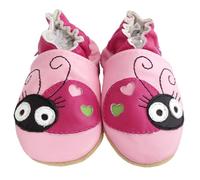 Tiny's - Morbida Pelle Bambino Calzature - Rosa Coccinella - 12-18 Mese