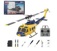 TinyWizTo C032 1/48 UH-1 Huey RC elicottero modello, 2.4G 6CH Flybarless telecomando aereo con flusso ottico, regalo per adolescenti, adulti (versione RF/giallo-blu)