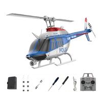 TinyWizTo C138PRO 1/33 Bell 206 RC Helicopter, 2.4G 6CH Flybarless Single-Rotor RC Airplane con One-Touch Inverted Flight e Altitude Hold & Optical Flow, Per Adulti (versione RFF/livrea della polizia)