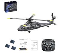 TinyWizTo UH-60 Blackhawwk Flybarless RC Helicopter Model, 2.4G 5CH Modello di aereo realistico con mantenimento dell'altitudine barometrica, posizionamento del flusso ottico e volo invertito con una
