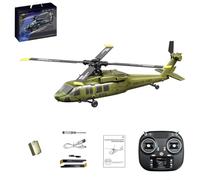 TinyWizTo UH-60 Blackhawwk Flybarless RC Helicopter Model, 2.4G 5CH Modello di aereo realistico con mantenimento dell'altitudine barometrica, posizionamento del flusso ottico e volo invertito con un