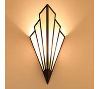 TIOCA Applique A LED Vintage, Paralume in Ferro Battuto E27, vestibilità Perfetta, Lampada da Parete Art Déco, Applique Art Déco for Soggiorno, Camera da Letto, Corridoio, Scale, Hotel, Applique (col