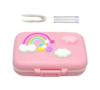 Tioheam Scatola portaoggetti per denti - Scatola per fatina dei denti per 20 denti,Scatola arcobaleno antipolvere e impermeabile con pinzette, bottiglia Lanugo, batuffolo di cotone