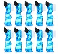 Tioncy 10 mini spazzole per la pulizia delle protesi dentarie, spazzolino doppio lato con setole multistrato e manico blu, spazzolino portatile per la pulizia dei denti falsi