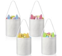 Tioncy 12 sacchetti pasquali con orecchie di coniglio, cestini in iuta per uova da trasporto, secchiello per il trasporto, sacchetti regalo per caccia alle uova, decorazioni per feste, colori misti