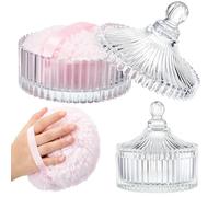Tioncy 2 spugnette per polvere extra large da donna, 14 cm, corpo morbido e lavabile, riutilizzabile, in velluto (trasparente)