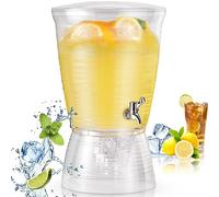 Tioncy Dispenser per bevande in acrilico con beccuccio da 10 l, trasparente con base rimovibile, contenitore infrangibile per succhi di frutta, per feste, matrimoni