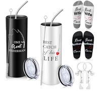 Tioncy Set di 8 portachiavi da viaggio per marito e moglie, per coppie, matrimoni, anniversari, Natale, San Valentino, per coppie