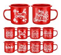 Tioncy Set di 8 tazze da caffè natalizie da 350 ml, regali di Natale per uomini e donne, regali di ringraziamento, tazze di Natale in ceramica con manici robusti (stile parola)