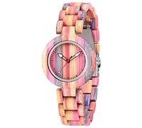 Tiong Orologio da donna in legno naturale analogico al quarzo cinturino regolabile in legno