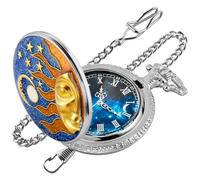 Tiong Orologio da tasca al quarzo, orologio da tasca creativo a stella, orologio da tasca alla moda per uomini e donne, regali di anniversario per vacanze