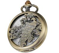 Tiong Orologio da tasca meccanico vintage steampunk classico design da uomo orologio da tasca con catena regalo di compleanno festa del papà, 17-bronzo, Classico