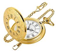 Tiong Orologio da tasca vintage con catena, orologio da tasca al quarzo da uomo, classico orologio da tasca al quarzo per uomo